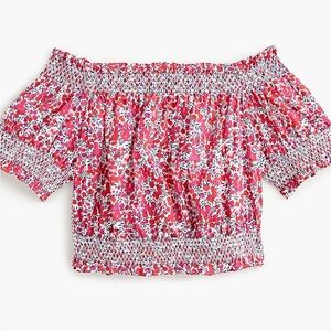 J. Crew Cotton Poplin Cropped Top In Liberty‎ Wiltshire Floral Print NWOT Size L